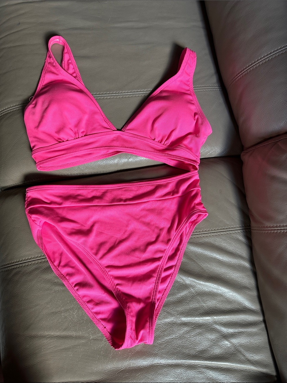 Hot Pink High-Waist Bikini Set - Women's Swim